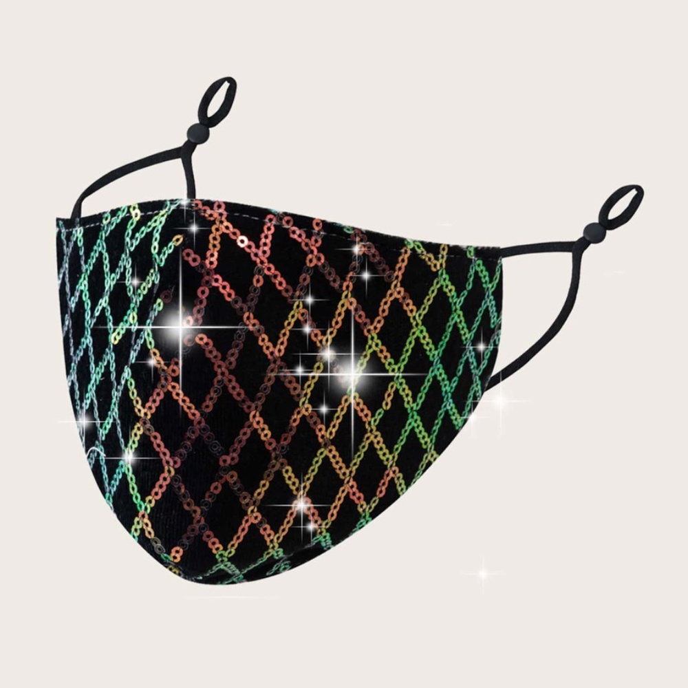 Velvet Sequin Filter Mask